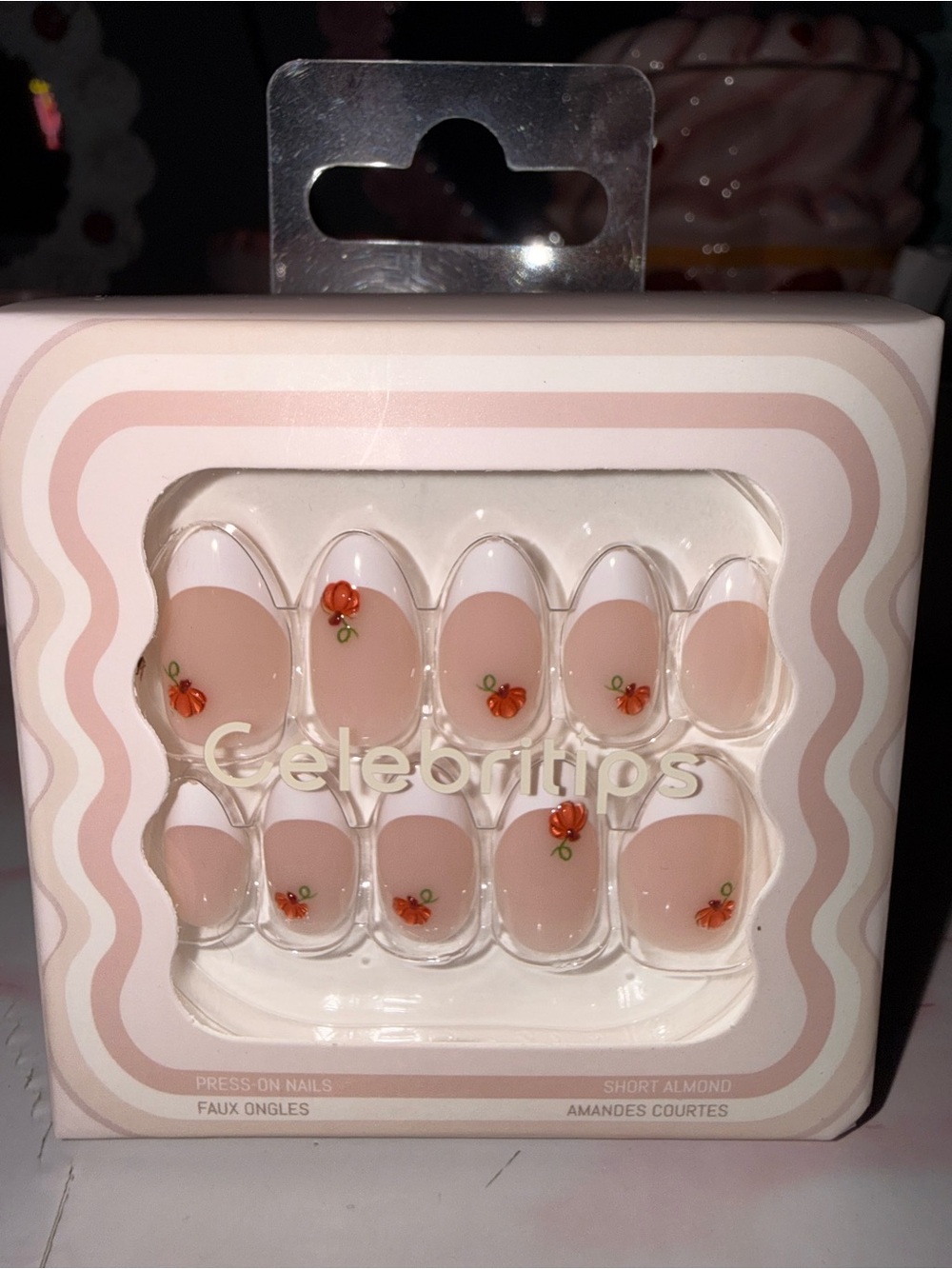 Celebritips 3D Sugar Pumpkin French Tip Press-On Nails